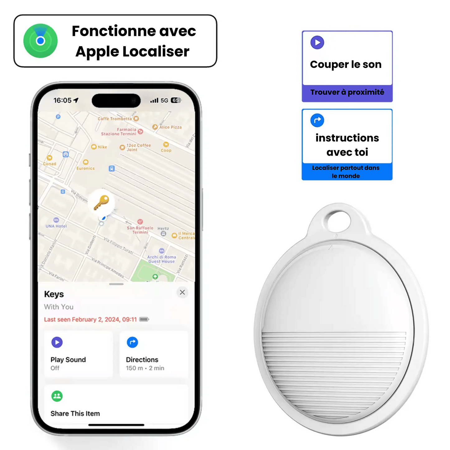 Mini traqueur GPS pour IPhone et android